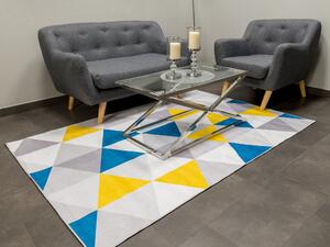 Tutumi Tutumi, covor modern 140x200 cm, forme geometrice, gri-albastru-galben, SHG-09021