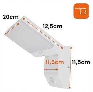 Aplica LED de perete pentru exterior cu senzor LED/18W/230V IP44 albă