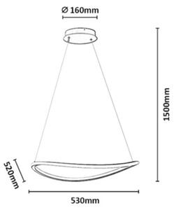 Rabalux 72340 - Lustru LED reglabil pe cablu MALIRA 45W/230V 3000-6500K+telecomandă