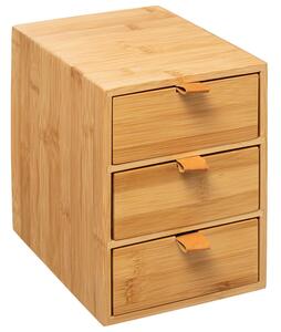 Organizator din bambus pentru cosmetice, 3 sertare