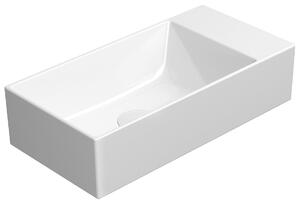 GSI GSI, lavoar ceramic KUBE X 50x25cm, fără orificiu, dreapta/stânga, alb ExtraGlaze, 9486011
