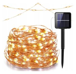 Ghirlandă solară decorativă cu LED, 200 LED/1,2 V, 800 mAh, 12 m, IP44, negru