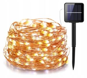 Ghirlandă solară decorativă cu LED, 200 LED/1,2 V, 800 mAh, 12 m, IP44, negru