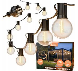 Ghirlandă LED decorativă pentru exterior 36xE12/1W/230V 22,35 m IP65 neagră