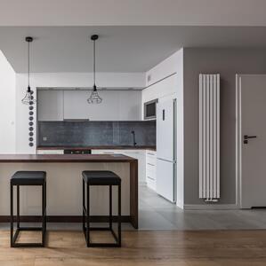Regnis LUXAR, radiator 290x1000mm cu conexiune centrală 50mm, 438W, alb mat (RAL 9003), LUXAR100/29/D50/ALB