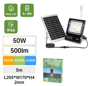 Aigostar -LED Proiector solar cu LED/50W/3,2V 1200mAh 3000K/4000K/6500K IP66 + telecomandă
