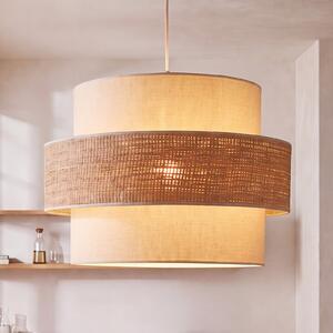 Duolla Lampă suspendată Space, ecru/bej, cu 1 bec, din material textil, E27, Bej, dormitor, Țesătură / Textil, Viața tânără