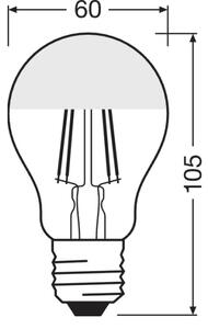 Bec LED cu vârf oglindă FILAMENT E27/6,5W/230V 2700K auriu - Osram