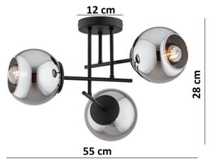 BRILAGI - Plafonieră aplicată DIOR 3xE27/60W/230V negru/gri fumuriu