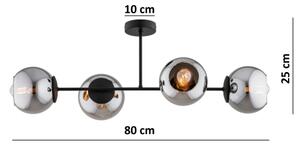 BRILAGI - Lustru aplicat DIOR 4xE27/60W/230V negru/gri fumuriu