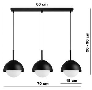 BRILAGI - Lustră pe cablu COSMO 3xE27/60W/230V negru