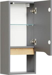 Dulap baie suspendat pelipal Capri, 1 ușă, PAL, 70x30 cm, gri cuarț