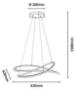 Rabalux 72341 - Lustră LED dimabilă suspendată pe cablu MALIRA 75W/230V 3000-6500K + telecomandă