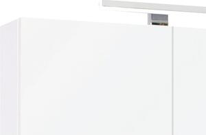 Dulap baie cu oglindă Fly, iluminare LED, PAL, 60x72 cm, alb lucios, IP 44