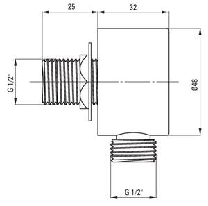 Deante Cascada, racord rotund pentru furtun de duș 1/2", bronz, DEA-NAC_C54K
