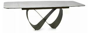 Masă extensibilă INFINITY, bej/cupru, sticlă securizată/ceramică/metal