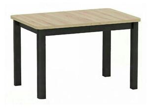 Masă extensibilă OSKAR, stejar artizanal/negru, PAL laminat/MDF, 120–2