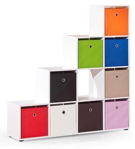 Biblioteca organizator Caboto, alb, 139x33x144 cm