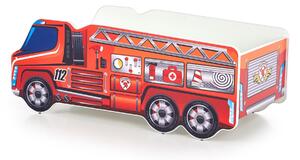 Pat masina tineret Fire Truck, somiera si saltea incluse, 70X140 cm