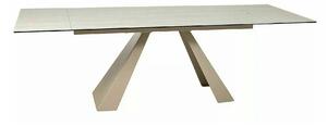 Masă extensibilă SALVADORE, bej mat/cașmir, sticlă securizată/ceramică