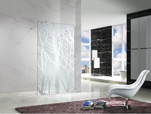 Duș Walk In Belform Nature, 150x200 cm, sticlă transparentă design copac, profil crom