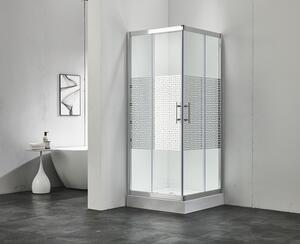 Cabină de duș pătrată Belform Maze 90 x 90 x 185 cm sticlă transparentă profil crom