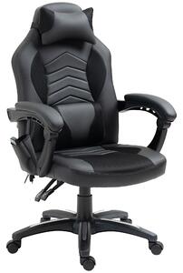 HomCom scaun gaming, masaj, incalzire 68×69×108-117cm | AOSOM RO