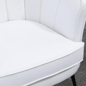 Fotoliu modern din piele artificiala cu picioare de otel HOMCOM, scaun decorativ tapitat, pentru sufragerie | Aosom RO