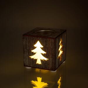 Retlux RXL 353, Decor de Crăciun, suport pentru lumânări, lemn, alb cald