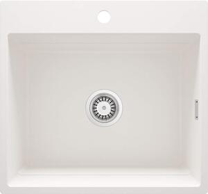 Deante Magnetic, chiuvetă din granit cu 1 cameră 560x520x220mm, alb mat, DEA-ZRM_A10A