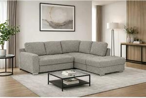 Coltar extensibil modern living ROCA, sezlong dreapta, stofa gri desch