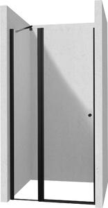 Deante Kerria Plus, usa de dus cu balamale 1 canat 120x200 cm, sticla transparenta 6 mm, profil negru, DEA-KTSUN45P