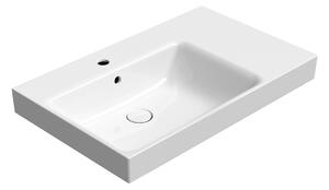 GSI GSI, lavoar ceramic NUBES 80x50cm, cu spațiu de depozitare în dreapta, alb ExtraGlaze, 9629111
