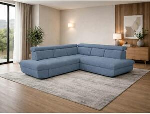 Coltar extensibil sufragerie REGAL, sezlong dreapta, stofa albastru de