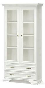 Vitrina living clasica IRYS, pin alb anderson, PAL laminat, 101x43x198