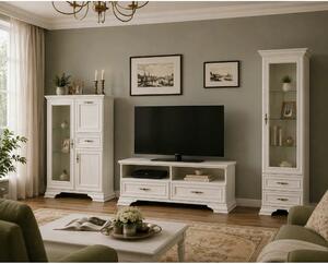 Mobilier living clasic IRYS, pin alb anderson, PAL laminat, 3 piese