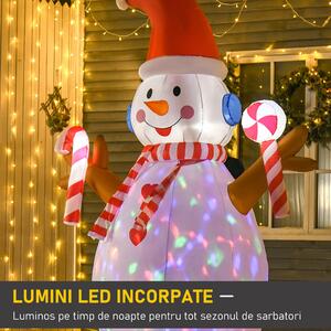 Om de Zapada Gonflabil de 240cm, Decoratiune de Craciun pentru Exterior cu Lumini cu LED, decoratiune gonflabila HOMCOM | Aosom RO