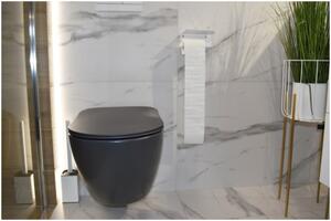 Deante Peonia Zero, vas de toaletă suspendat RimFree, 51 x 36 cm, antracit-titan, CDE_DZPW