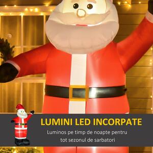 Homcom Mos Craciun Gonflabil, Decoratiune cu Lumini LED, decor de Craciun, decoratiune de exterior de craciun | AOSOM RO