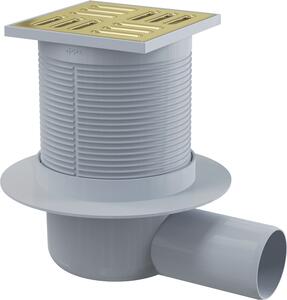 Deante Deante, canal de duș punct cu grătar auriu 105x105mm, auriu mat, DEA-KOS_R01C