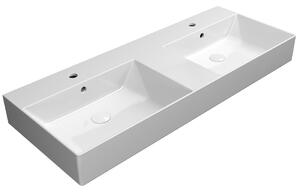 GSI GSI, chiuvetă dublă ceramică KUBE X 120x47 cm, ExtraGlasse alb, 9425111