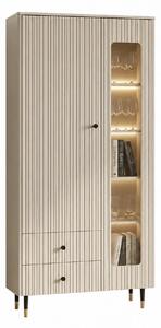 Vitrina pentru living SIERRA SR2, casmir, PAL laminat, 81x39x192 cm