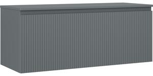 Mexen Rivel, mobilier de baie 120 cm cu blat, 1 sertar, canelat, grafit mat, 91A20-12047-1-BFC66