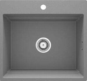 Deante Magnetic, chiuvetă din granit cu 1 cameră 560x520x220mm, gri metalic, DEA-ZRM_S10A