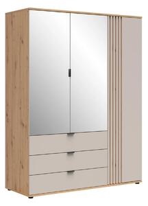 Dulap 150 BREVAS, stejar artisan/casmir, PAL, cu 3 usi si 3 sertare, 1