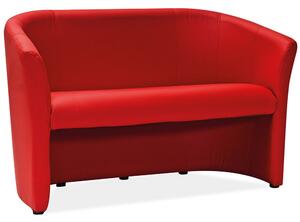 Canapea fixa TM-3 piele ecologica rosie/wenge, 160x60x76