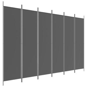 Paravan de cameră cu 6 panouri, negru, 300x200 cm, textil