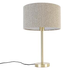 Lampa de masa clasica alama cu abajur boucle taupe 35 cm - Simplo