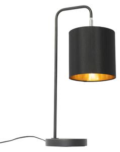 Lampă de masă modernă neagră cu interior auriu - Lofty