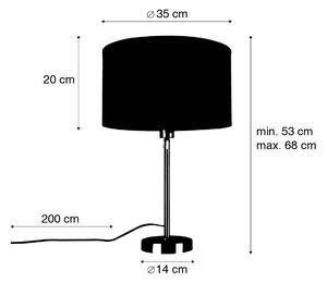 Lampa de masa aurie reglabila cu abajur gri deschis 35 cm - Parte